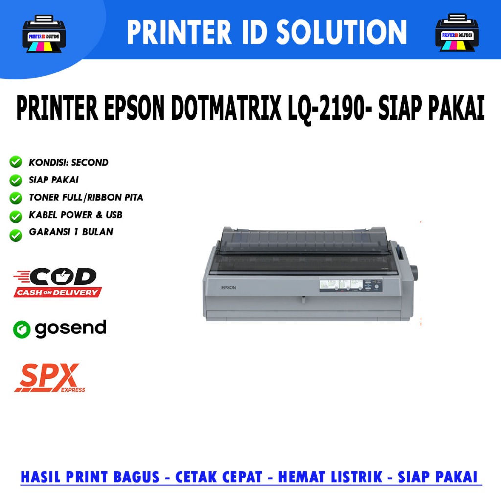 PRINTER A3 DOT MATRIX EPSON LQ-2190 LQ-2180 MURAH BERGARANSI