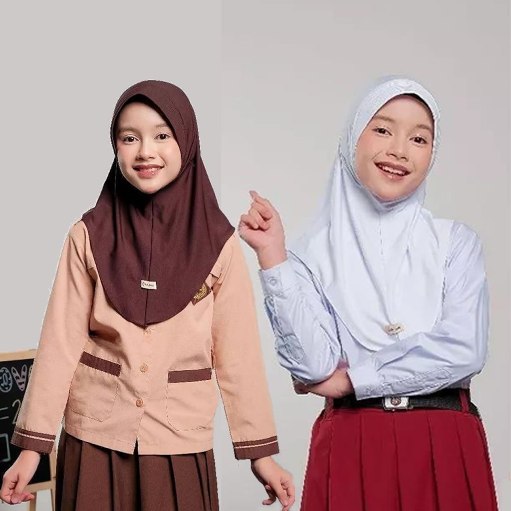 Jilbab Instan Anak SD Kerudung Sekolah Alika Jilbab Sekolah Bergo Sekolah Pinguin Jersey Premium