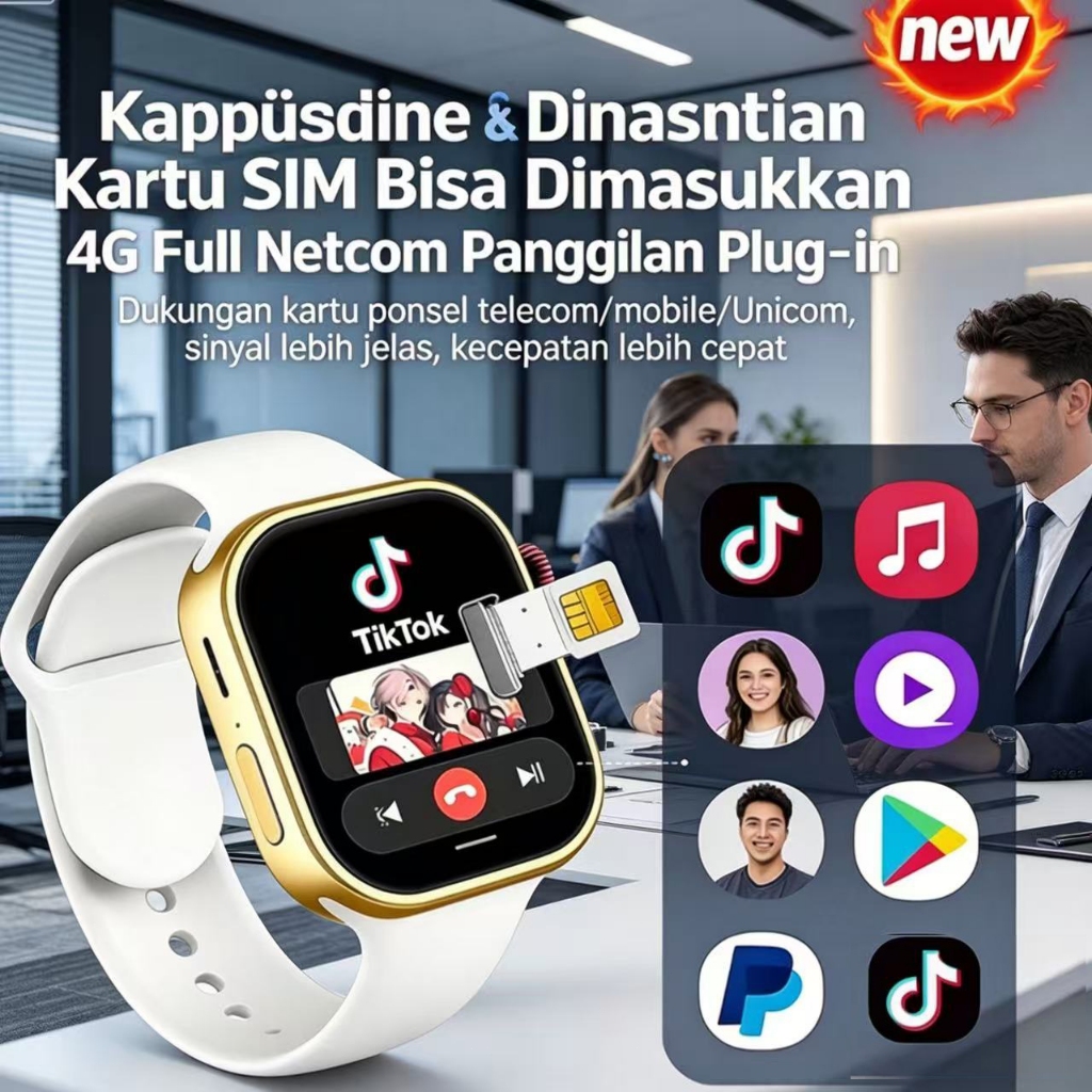 Wah Smartwatch Premium SIM Card – Bisa WA & Video Call, untuk Dewasa & Anak Hanya mendukung sistem A