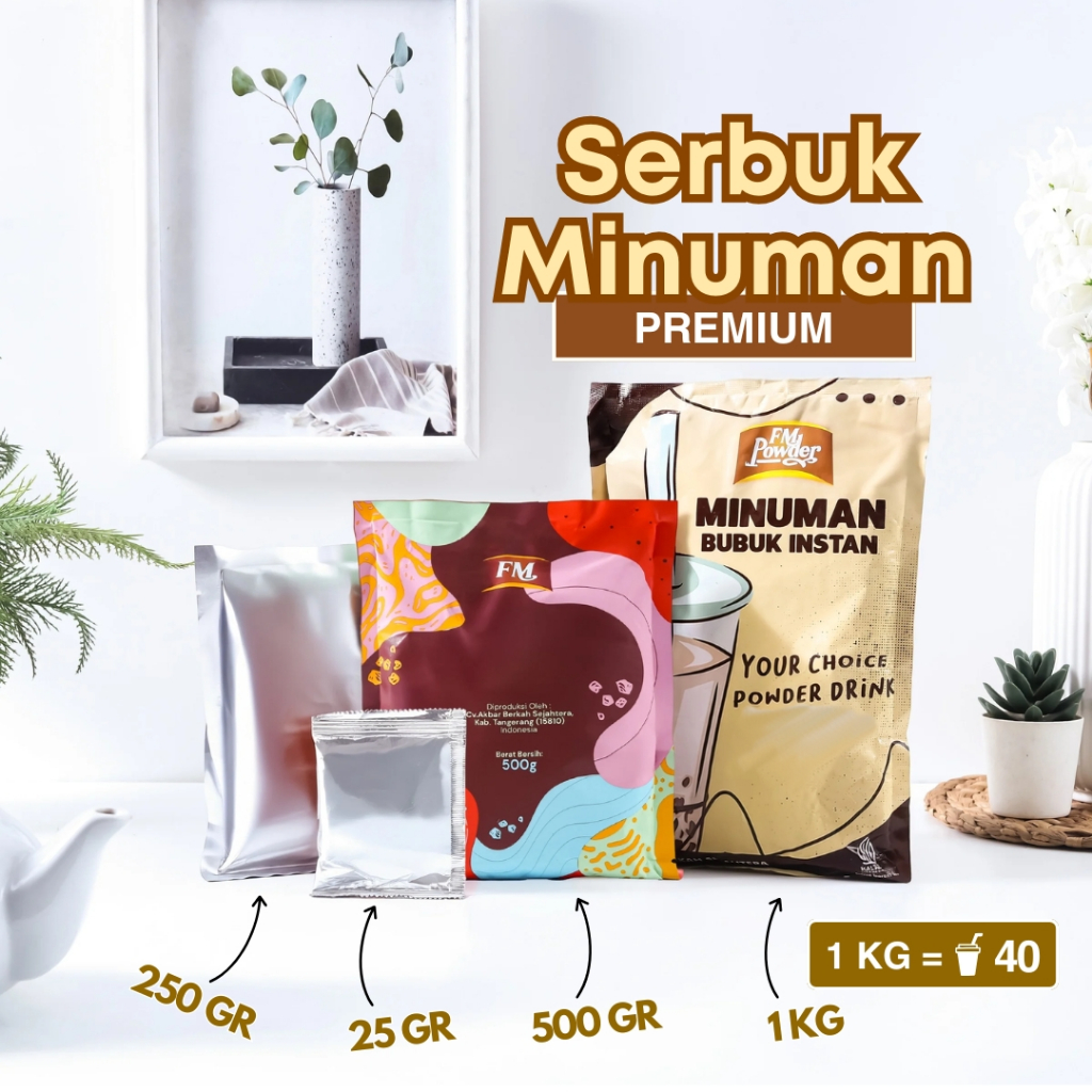 BUBUK MINUMAN UNTUK USAHA AKUARIUM FM POWDER - BUBUK MINUMAN PREMIUM ANEKA RASA MIX GULA BUBUK MINUM