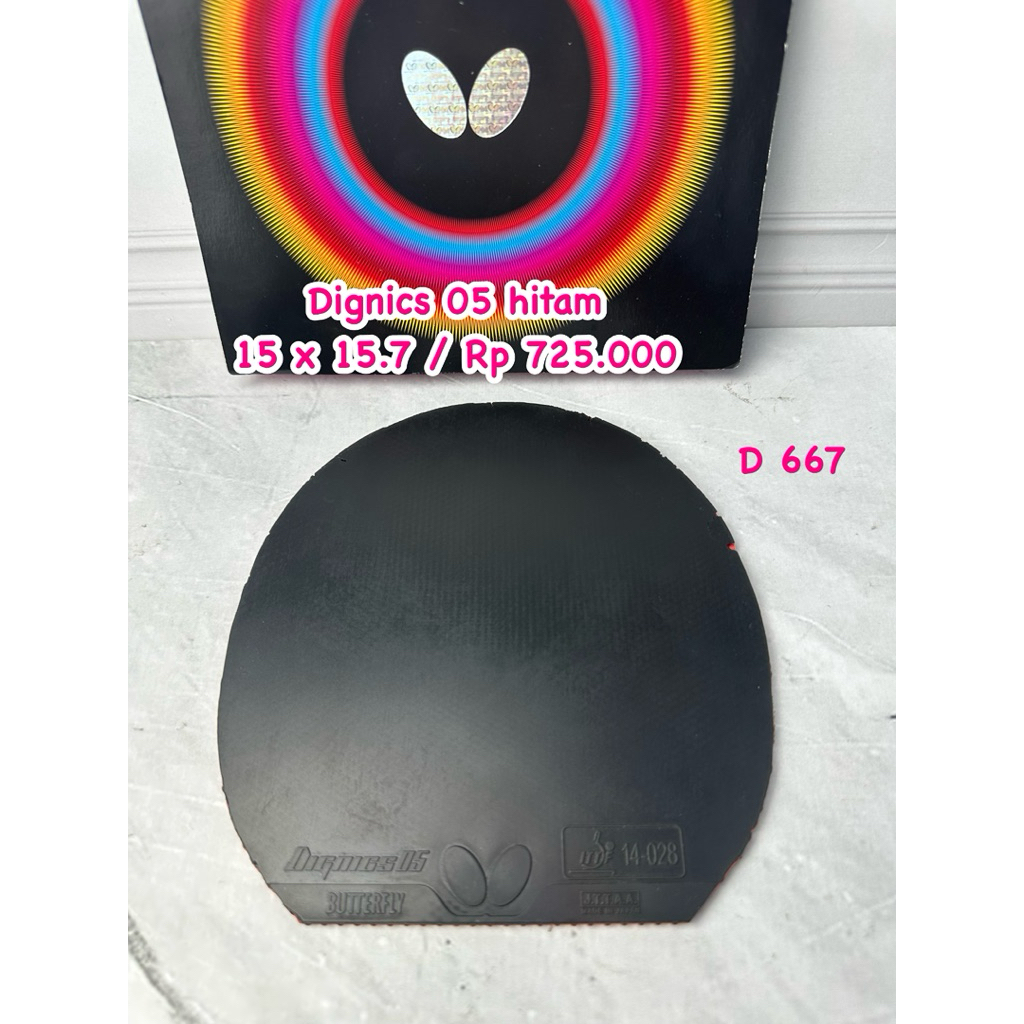 bekas karet bet bat tenis meja pingpong butterfly dignics 05 Hitam original market japan