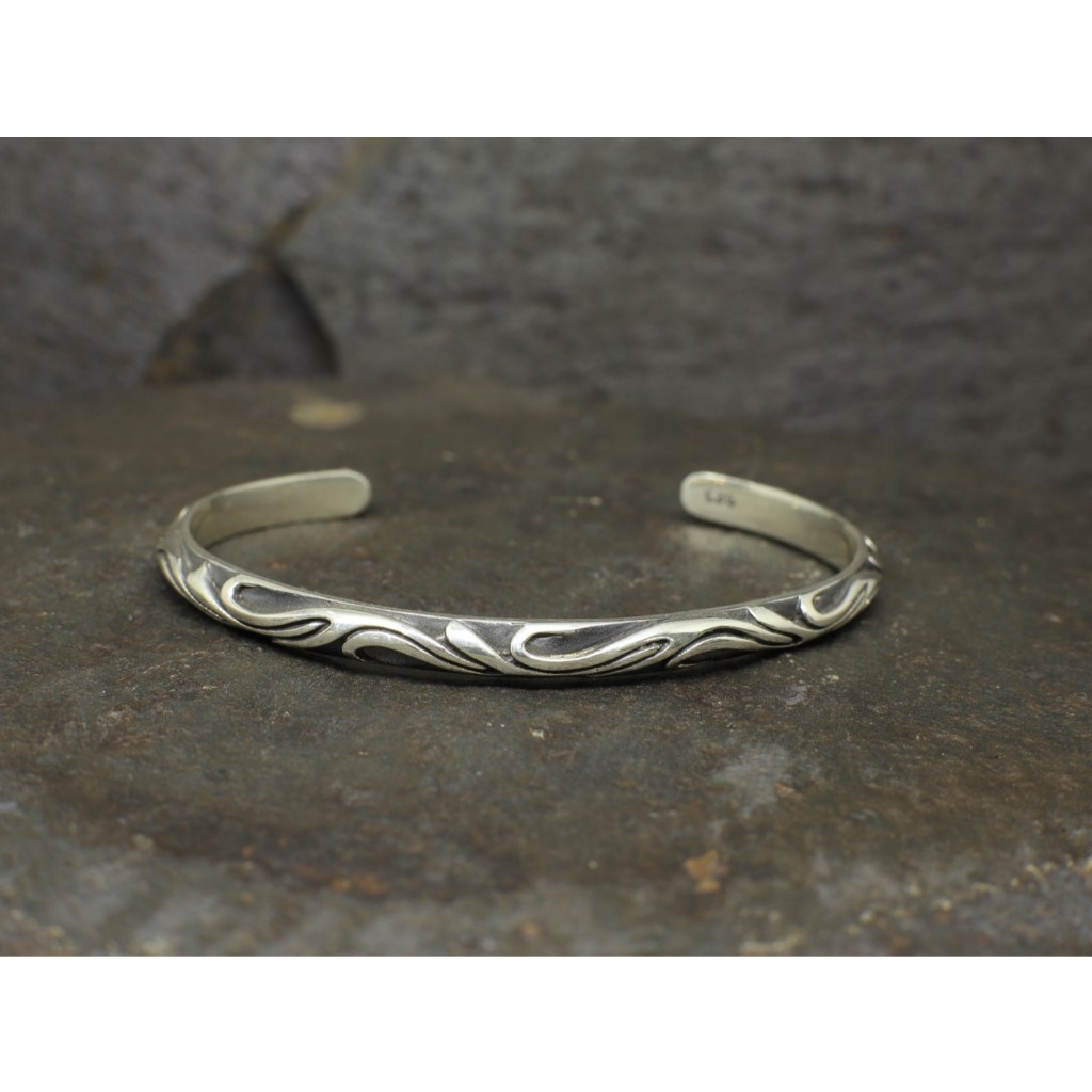 Bangle Perak Motif Ukiran Bali | 2 Varian | Sterling Silver 925