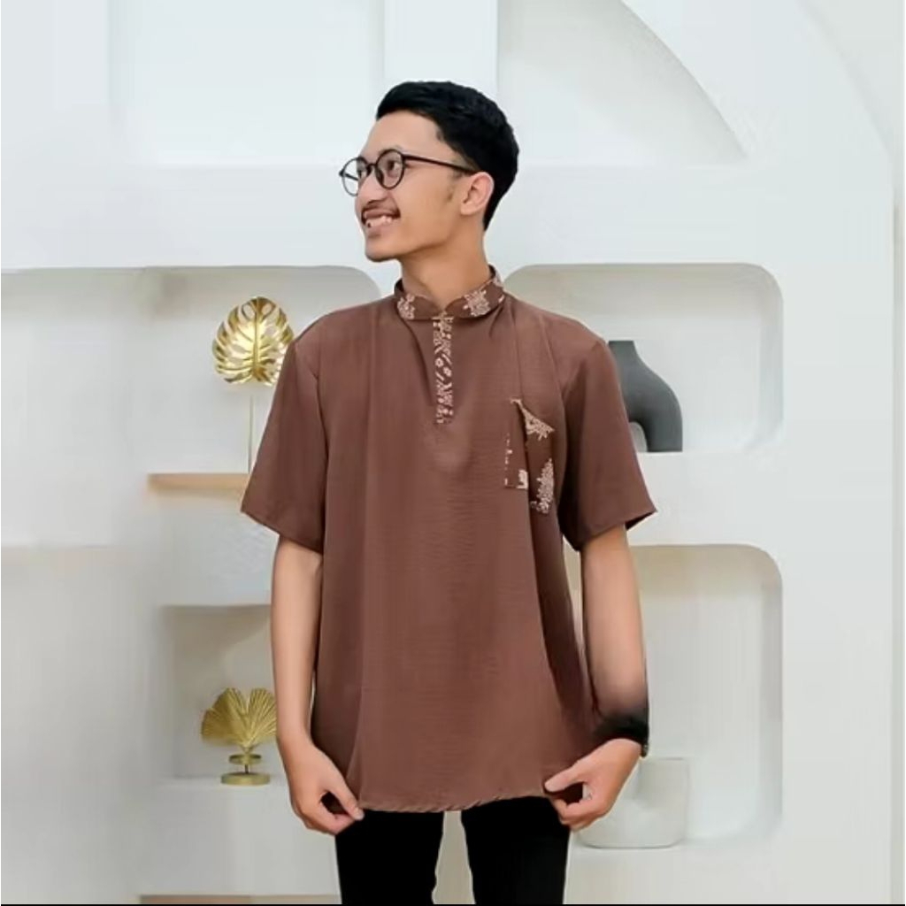 Kemeja Koko El Rumi Pria Dewasa Lengan Pendek
