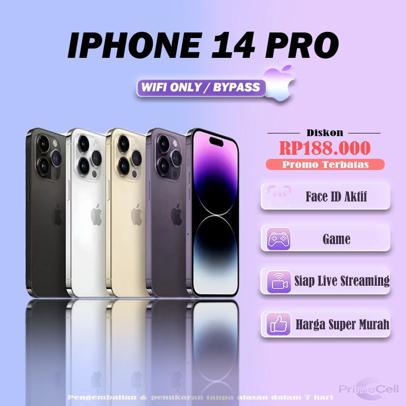 iPhone 14 Pro SECOND ORIGINAL Inter 128/256/512GB Dynamic Island Mulus Like New Face ID WiFi-Only Si