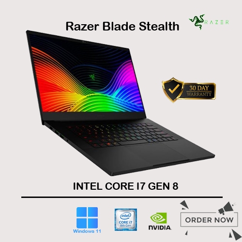 LAPTOP GAMING RAZER BLADE STEALTH  / CORE I7 GEN 8 / VGA MX150 / 14 INCI