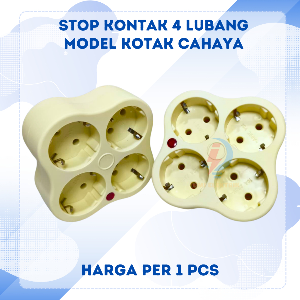 Steker Stop Kontak 4 Lubang Model Kotak CAHAYA