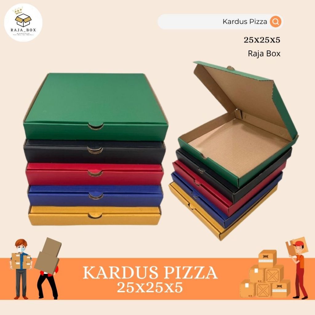 Kardus Pizza Full Color 25x25x5 Box Pizza Warna Bisa Custom