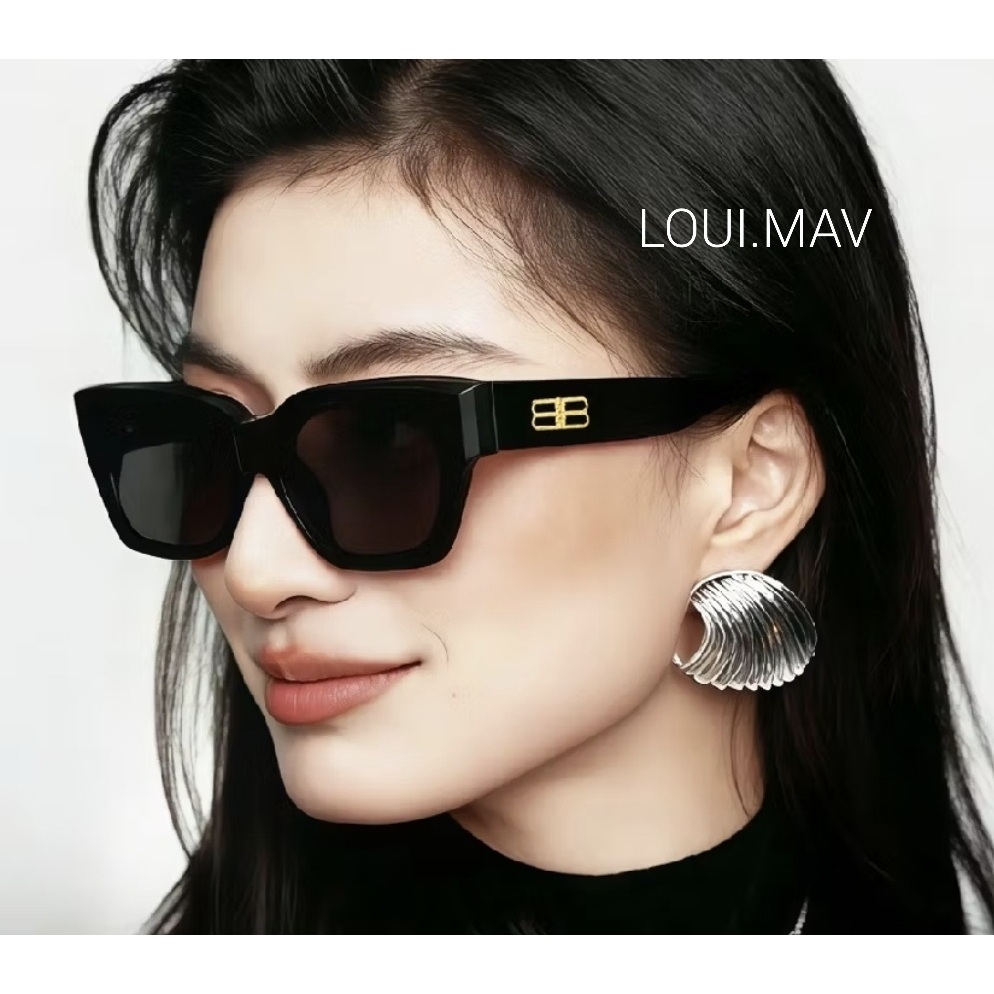 LOUI KC082 Kacamata Hitam Model Terbaru Sunglasses Anti Uv400 BB Logo Frame