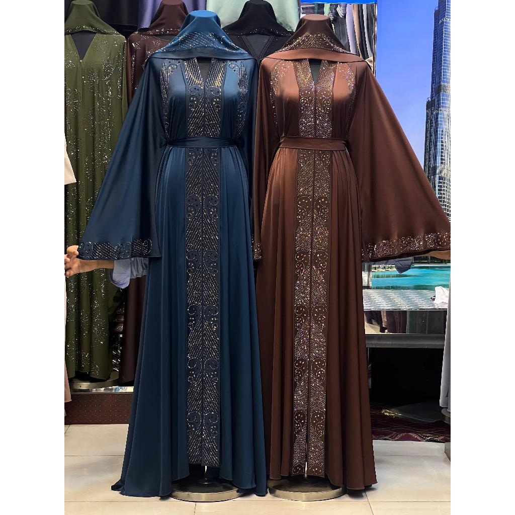 READY STOCK Abaya Dubai Original Import Oneset Gamis Lebaran Premium