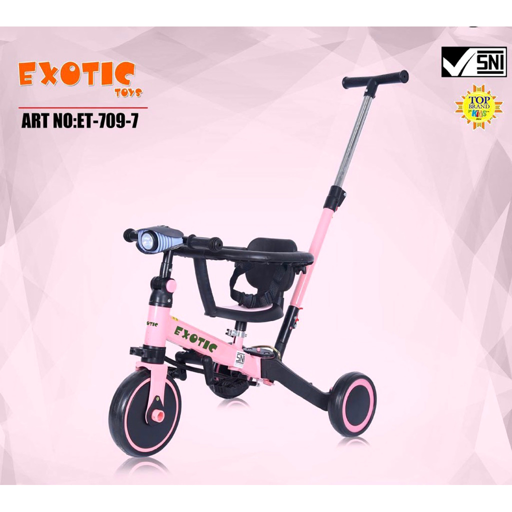 Sepeda Anak Bayi Balita Roda Tiga Balance Push Bike Tricycle 2in1 3in1 6in1 Lampu Musik Aviator Exot