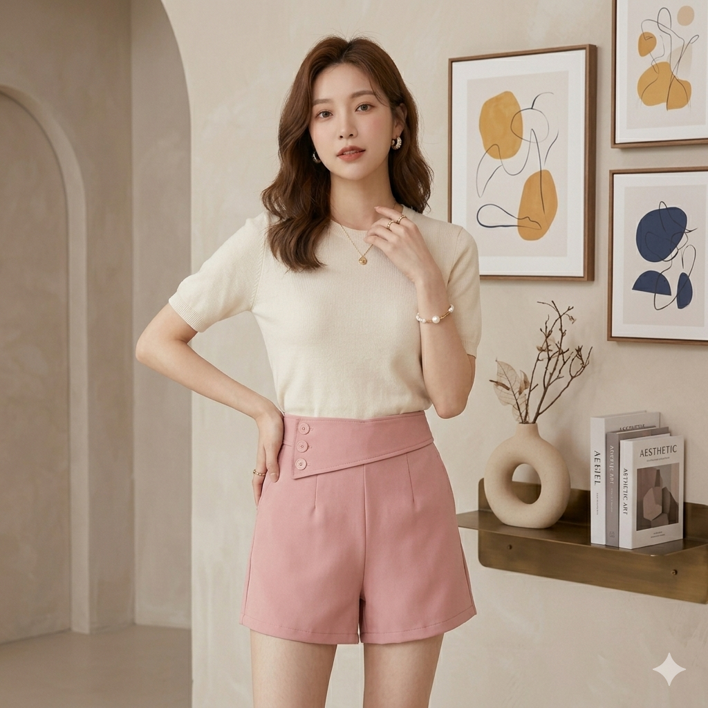 HOT PANTS HIP HOP 6357 / CELANA PENDEK SCUBA / CELANA WANITA /  CELANA PENDEK HIGH WAIST / SHORT PAN