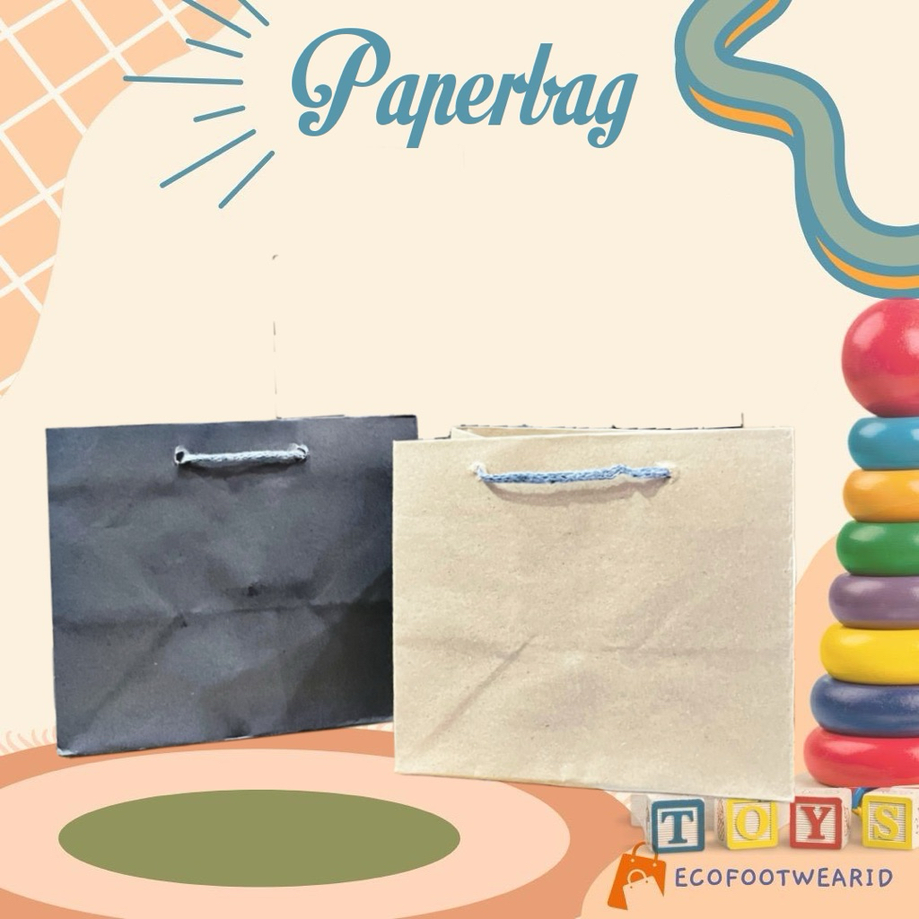 Tas Kado Paperbag mini Paper Bag Lucu coklat hitam polos handbag ecofootwear.id
