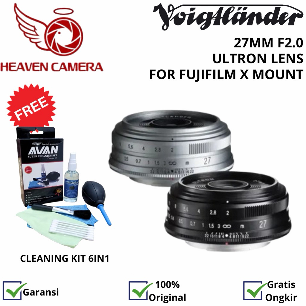Voigtlander Lens 27mm f2.0 X-Mount Ultron for Fujifilm X - Lensa Kamera - Lensa Fuji Lensa Fujifilm 