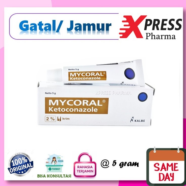 XPRESS  Mycoral Cream 5 gram 2% Obat Salep Jamur Micoral Mikoral Mykoral Krim Obat Gatal Jamur Zk