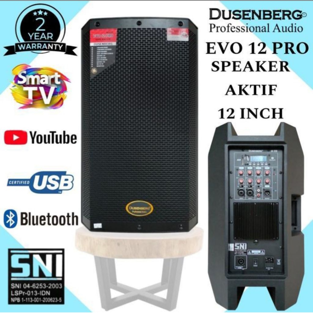 Speaker aktif DUSENBERG EVO 12 PRO 12 inch bluetooth tws - USB