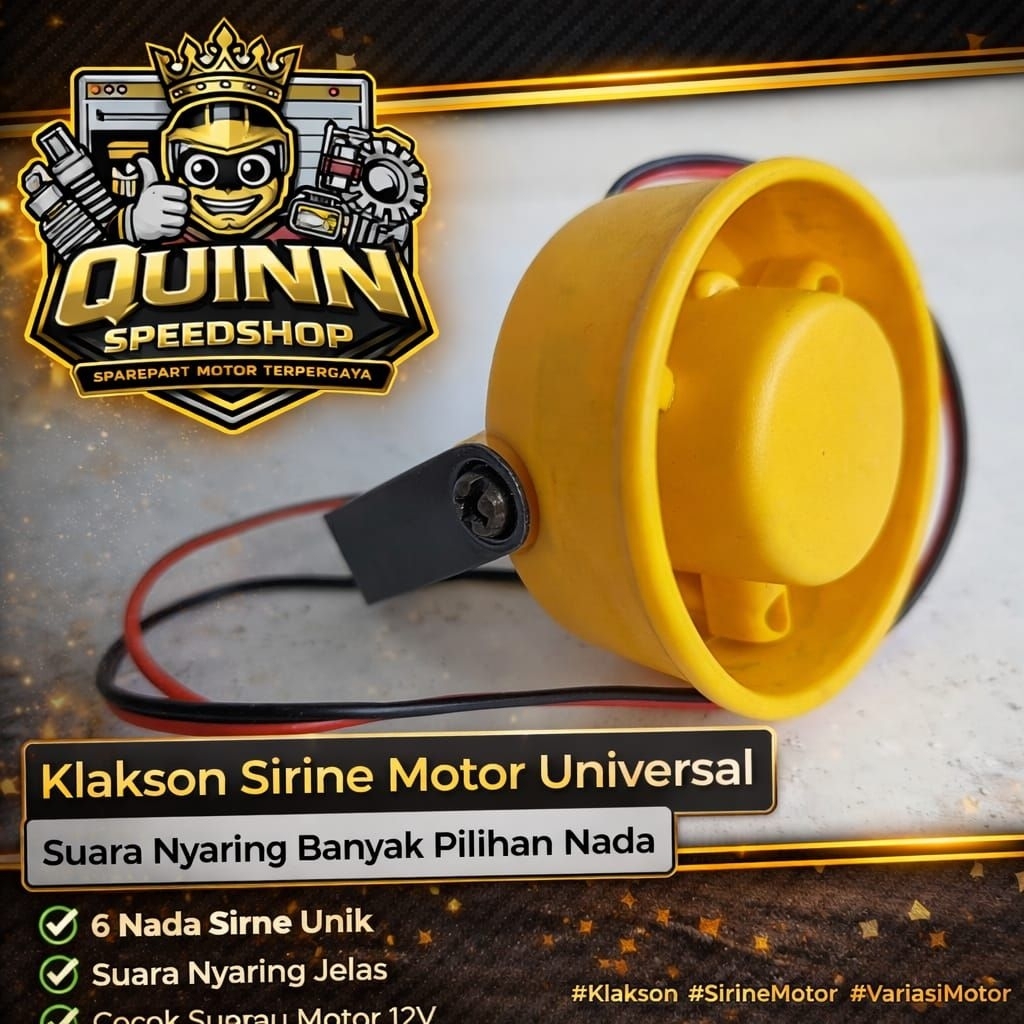 Klakson Sirine Motor 6 Nada 12V Bell Siren Suara Nyaring Universal Odong Becak Motor