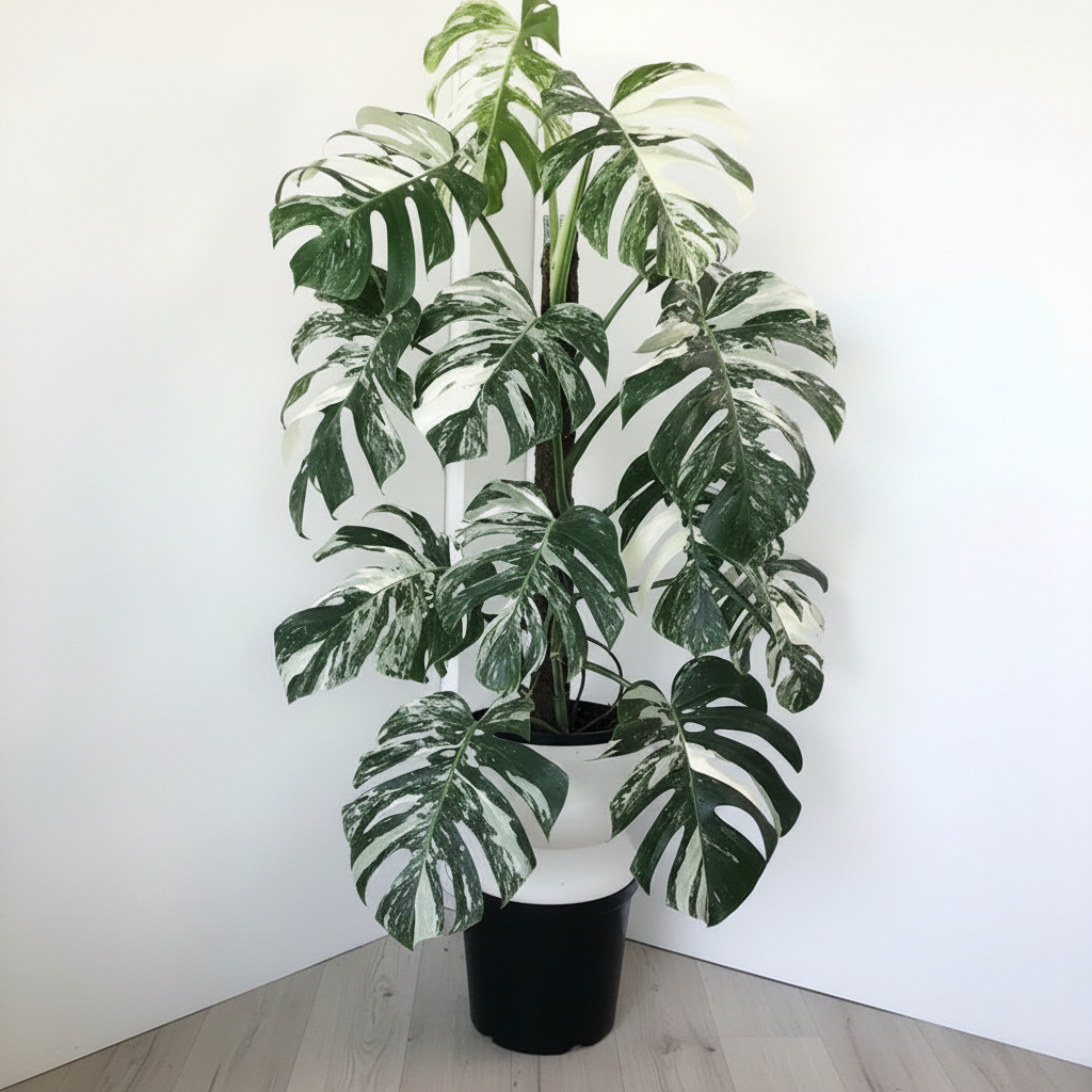 Monstera Borsigiana Variegata Tanaman Hias Indoor Estetik Siap Kirim Tanaman Sehat Murah Berkualitas