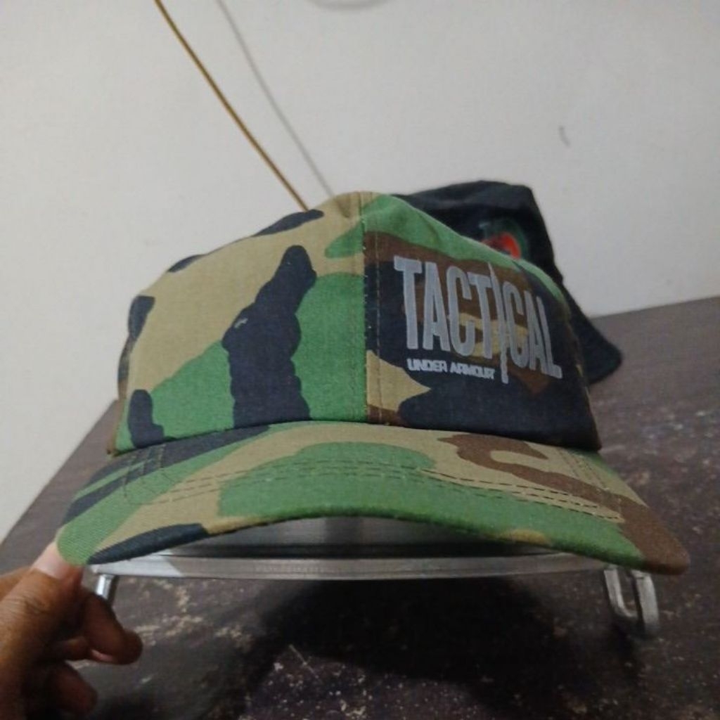 Topi loreng military army warna pekat bahan canvas logo tactical UNDER ARMOUR second builtup size M-