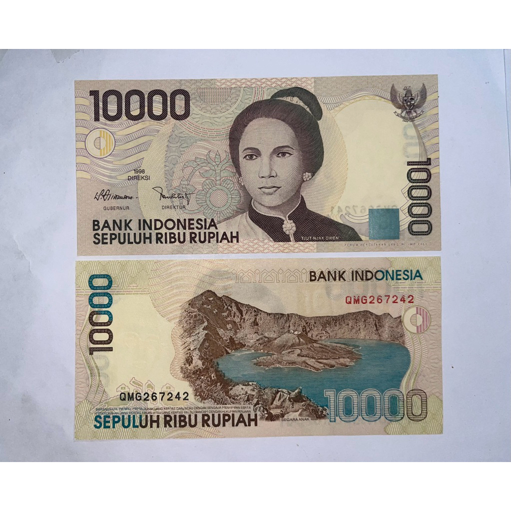 uang kuno Rp 10000 cut nyakdien tahun 1998