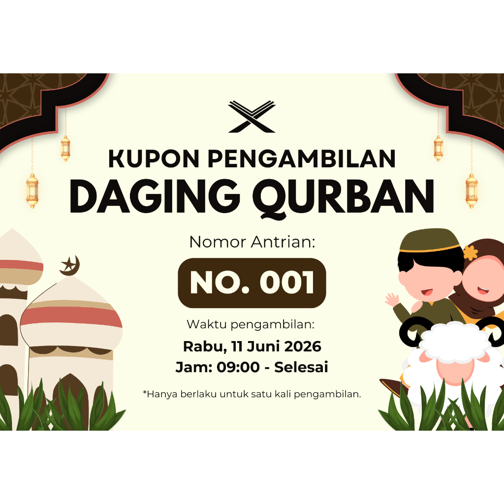 Cetak Kupon Voucher Pengambilan Daging Hewan Kurban