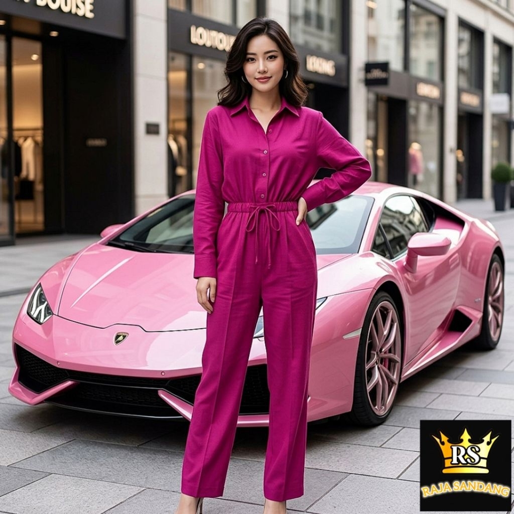 RAJA SETELAN PP AMRO ORIGINAL KERAH KEKINIAN GROSIR PIYAMA POLOS CELANA PANJANG BAJU TIDUR BABYDOLL 