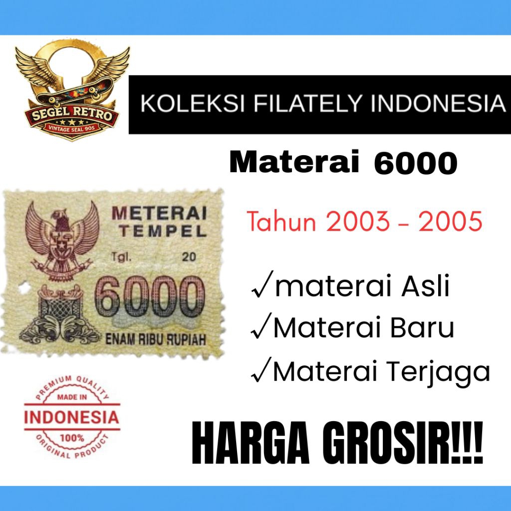 MATERAI 6000 TAHUN 2003 2004 2005 (NEW/BARU)