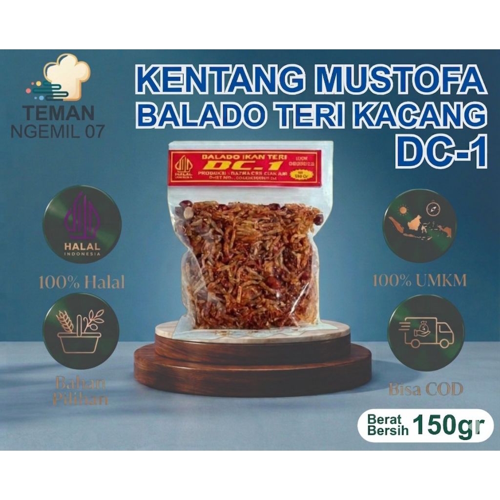 KENTANG MUSTOFA BALADO IKAN TERI DC-1 150gr