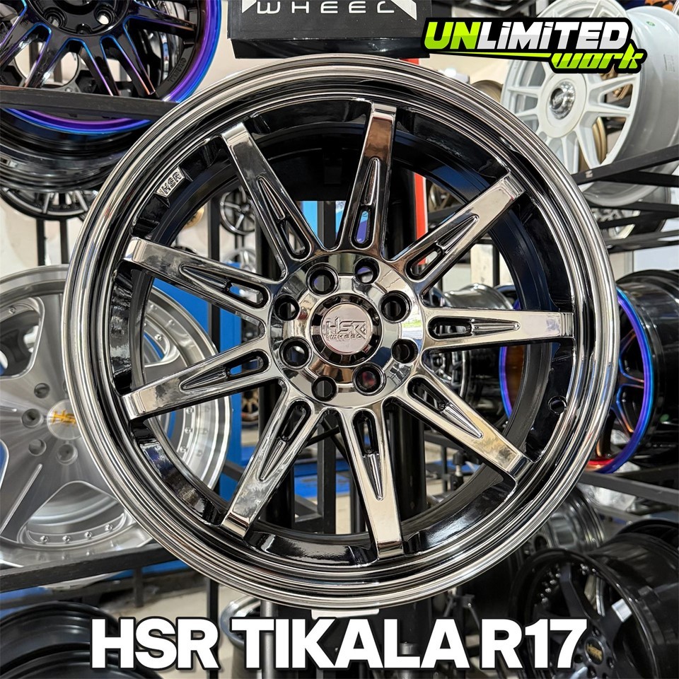 Velg Black Chrome Ring 17 HSR Tikala R17 Velg Mobil Jazz Atto 1 Yaris Raize Rocky Brio Avanza Livina