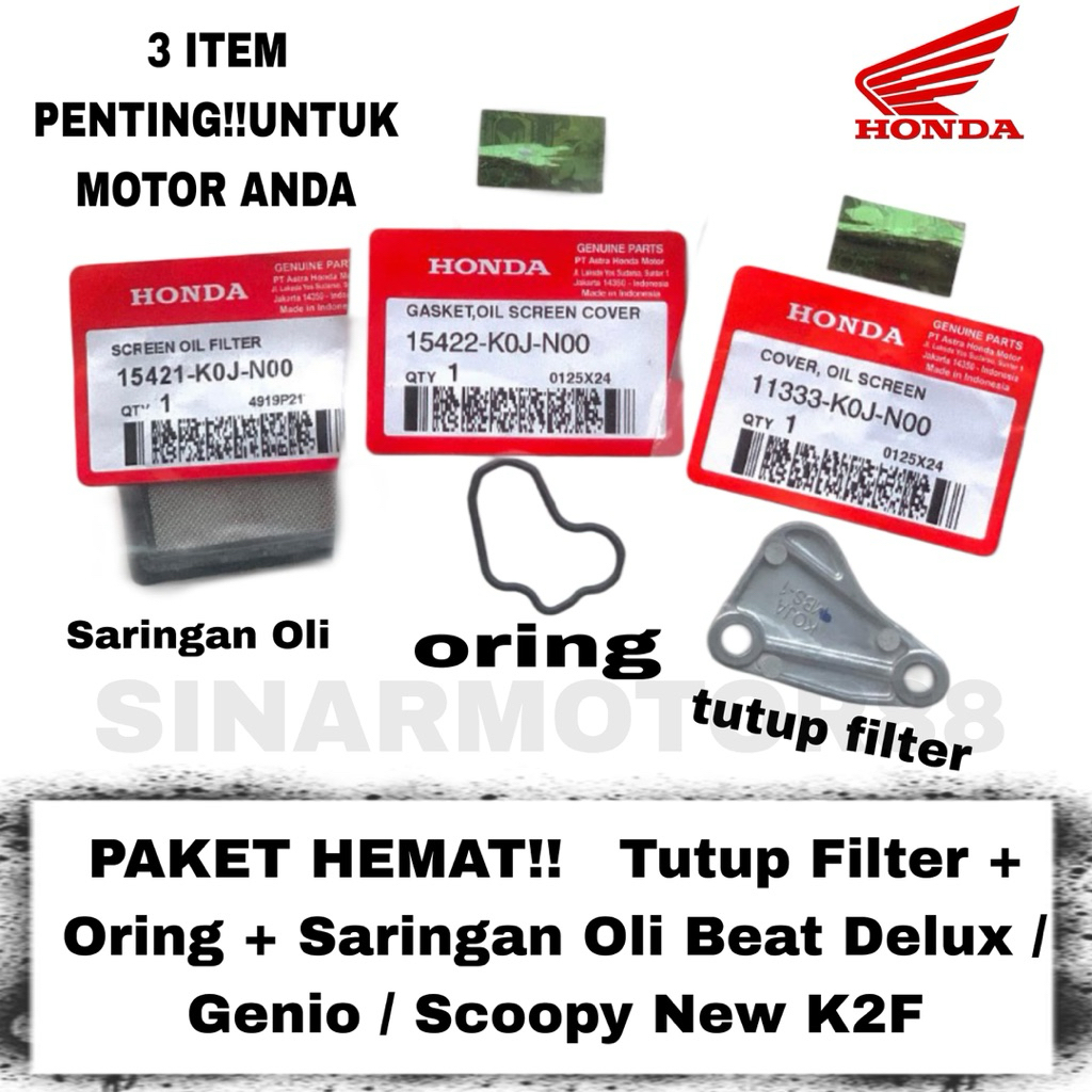 Cover Oil Screen Tutup Bak Oli Mesin Bawah Tutup Cover Filter Saringan Oli Genio BeAT LED K1A Scoopy
