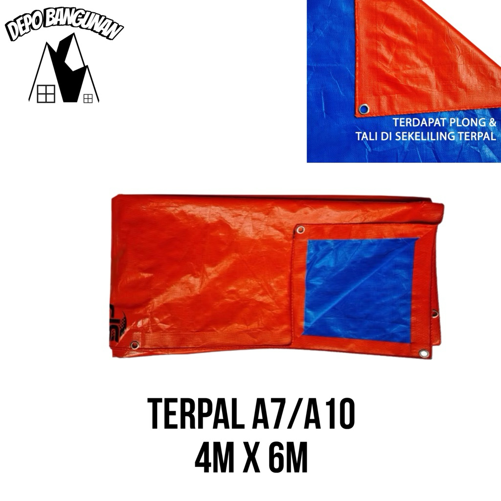 Terpal A7 A10 4x6 Terpal Plastik 4M X 6M Meter Tebal Terpal Jadi Cincin Waterproof Anti Air Bocor