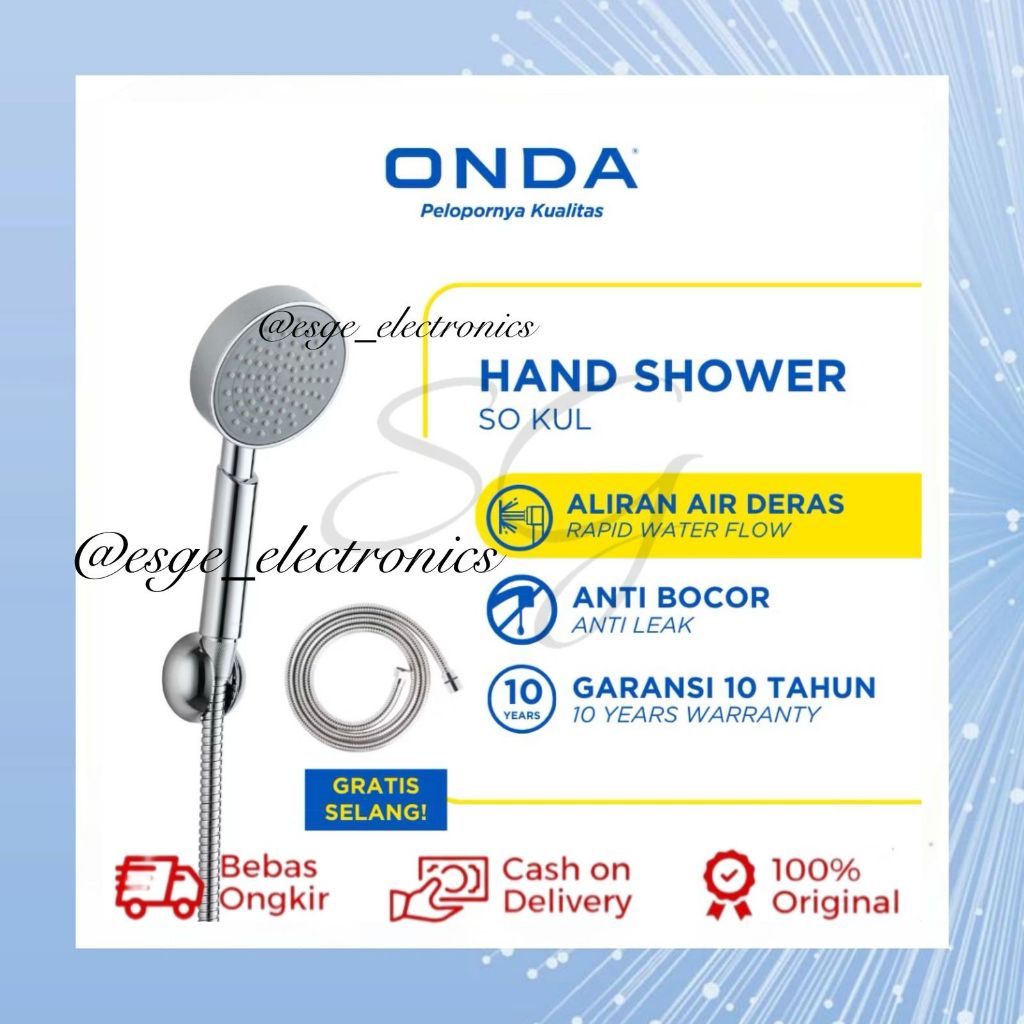 ORIGINAL HAND SHOWER ONDA SET SHOWER MANDI ONDA SET HAND SHOWER TOILET KAMAR MANDI