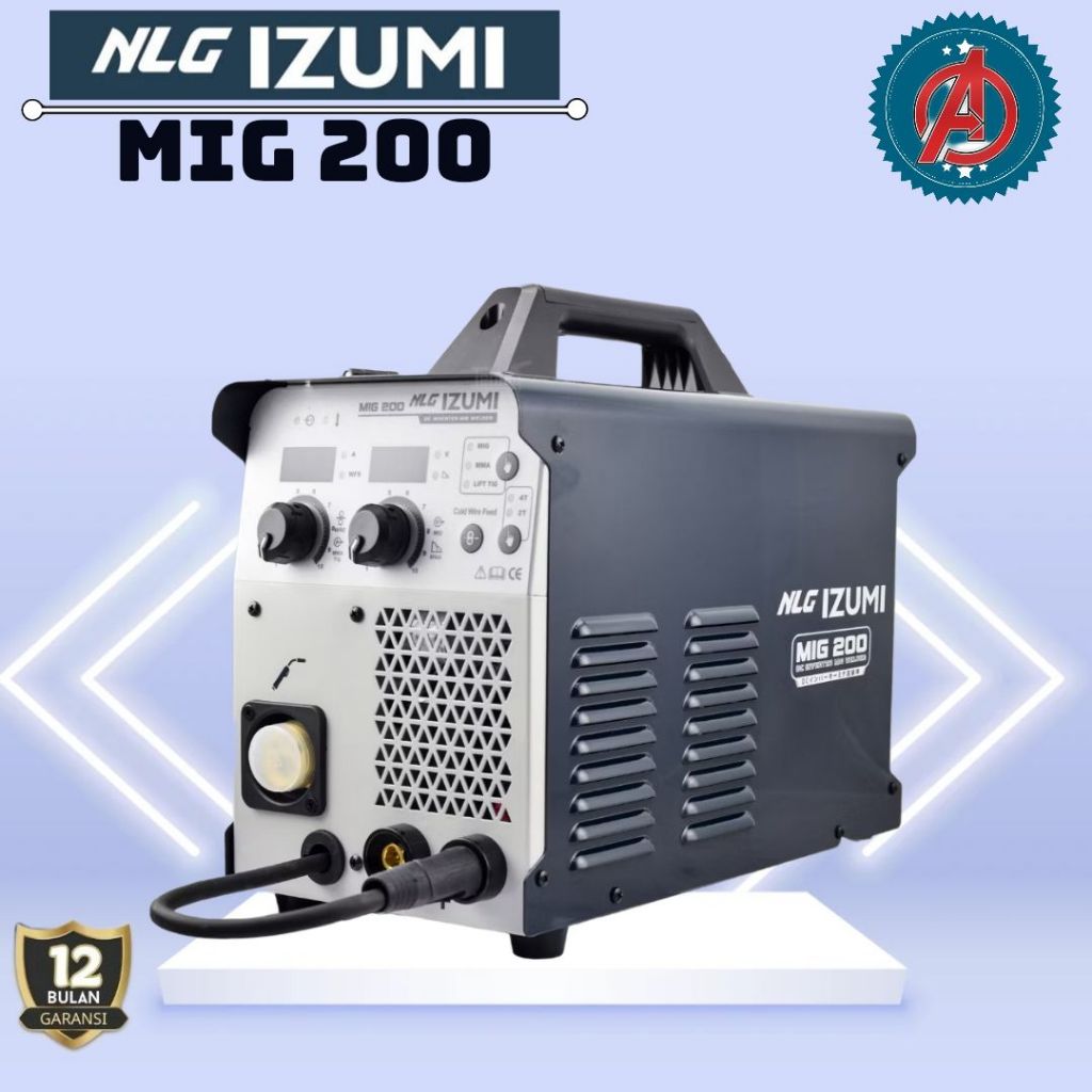 Mesin las Inverter MIG 200 Izumi Gasless/ Trafo las Izumi MIG200 tanpa gas