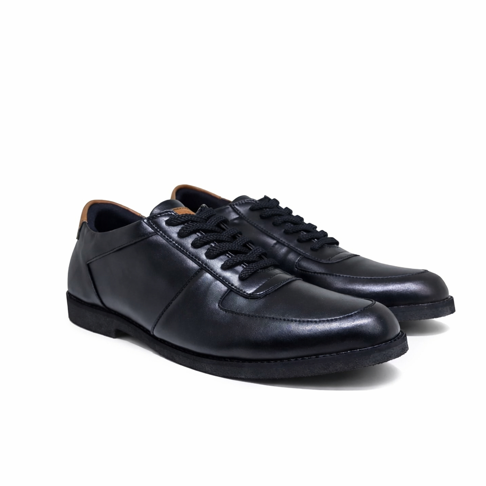 Sepatu Pria Big Size 44–48 Kulit Premium Lace Up Hitam | Sepatu Formal Casual Jumbo Elegan