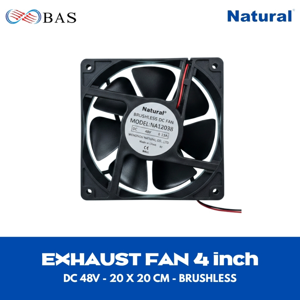 Exhaust Fan DC 48 Volt 4 Inch - Brushless