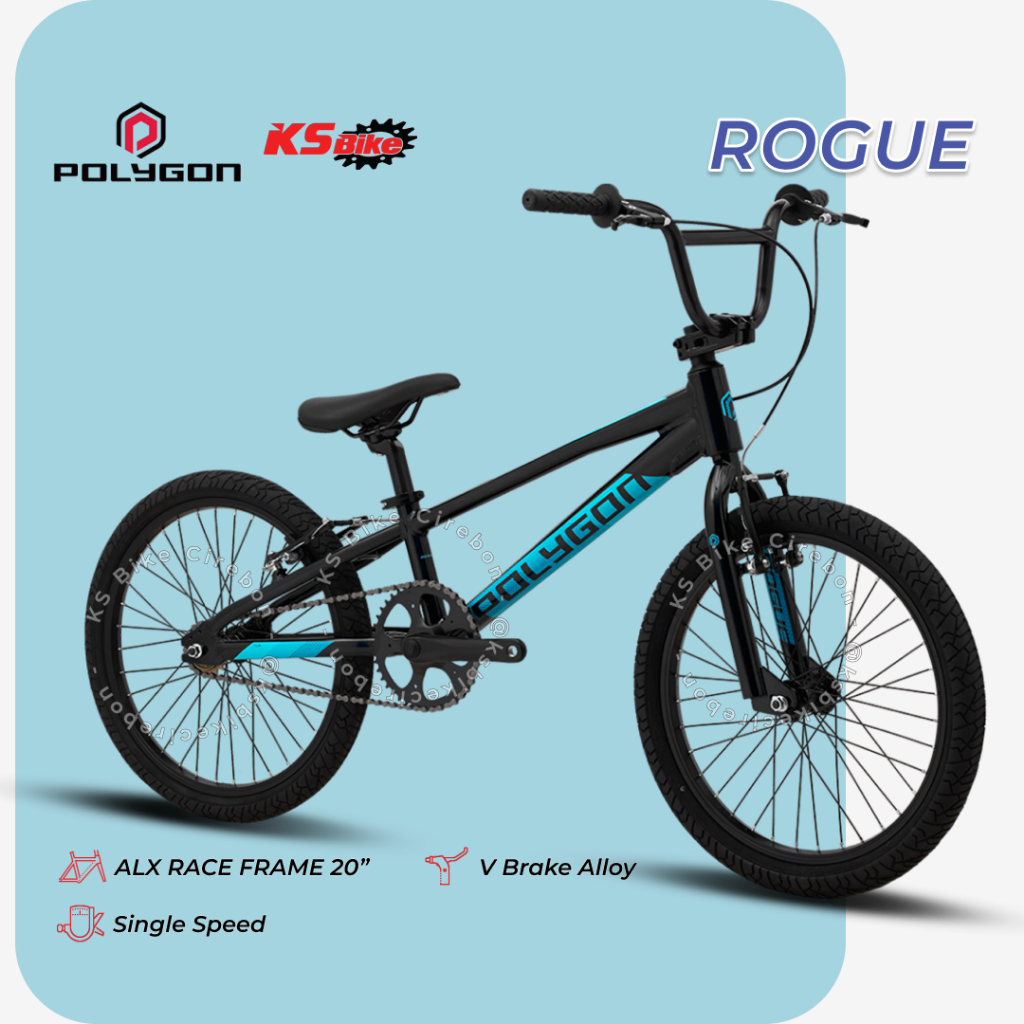 Sepeda BMX 20 Inch Polygon Rogue Frame Alloy Single Speed V Brake Ban 20 Toko Sepeda KS Bike Cirebon
