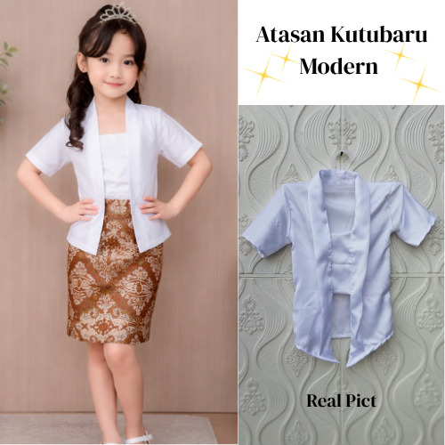 ATASAN KEBAYA KUTUBARU POLOS BAHAN SATIN HALUS PREMIUM KEBAYA ANAK 3- 5 TAHUN PEREMPUAN KEBAYA WISUD