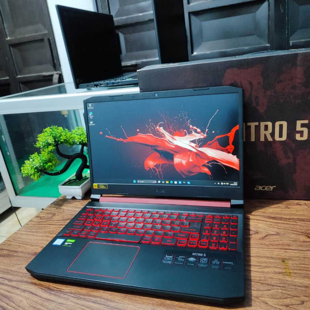 LAPTOP ACER NITRO 5INTEL CORE I7 GEN 9 RAM 8GB SSD 512GB VGA NVIDIA GEFORCE GTX 1650 4GB WARNA HITAM