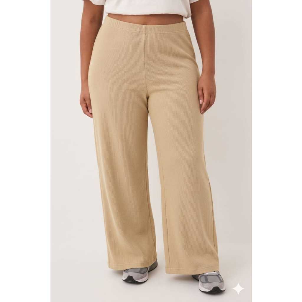 CELANA KULOT  HIGHWAIST | KULOT KNITT RIB HIGHWAIST JUMBO PANJANG 100-103 CM MUAT BB 50-100 KG | CEL