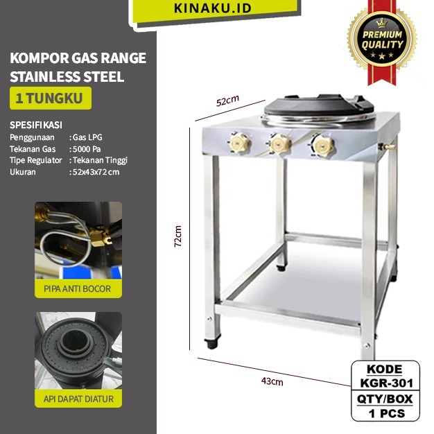 Kompor Gas 1 Tungku Api Besar Tekanan Tinggi Kompor Komersil