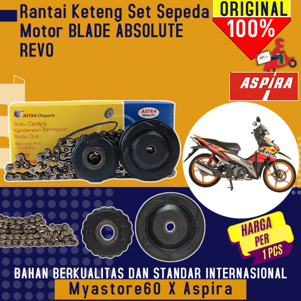 ORIGINAL Aspira Rantai Keteng Set H2-145PA-KWB-1110 Sepeda Motor Honda BLADE, ABSOLUTE REVO