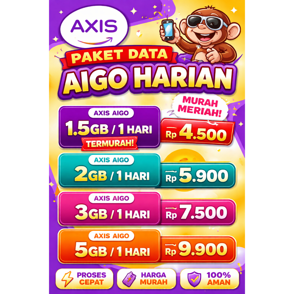 Voucher Kuota Axis Bronet Owsem Unlimited Murah