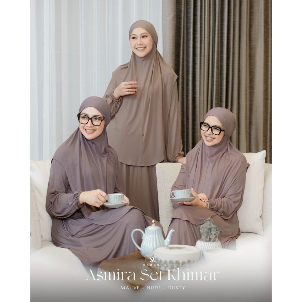GAMIS ASMIRA SET ( DRES & KHIMAR ) ORIGINAL BY SHARAREA