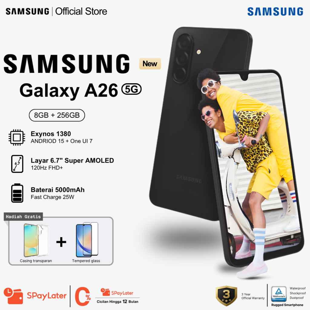 Samsung Galaxy A26 5G Smartphone 8GB+256GB LCD Super AMOLED Camera 50MP 5000mAh Garansi Resmi 3 Tahu
