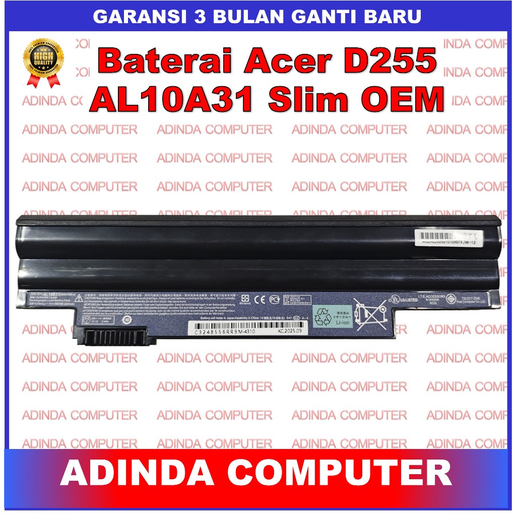 Baterai Acer D255 AOD257 D257 AO257 527 AOD270 D270 AO270 270 SLIM OEM