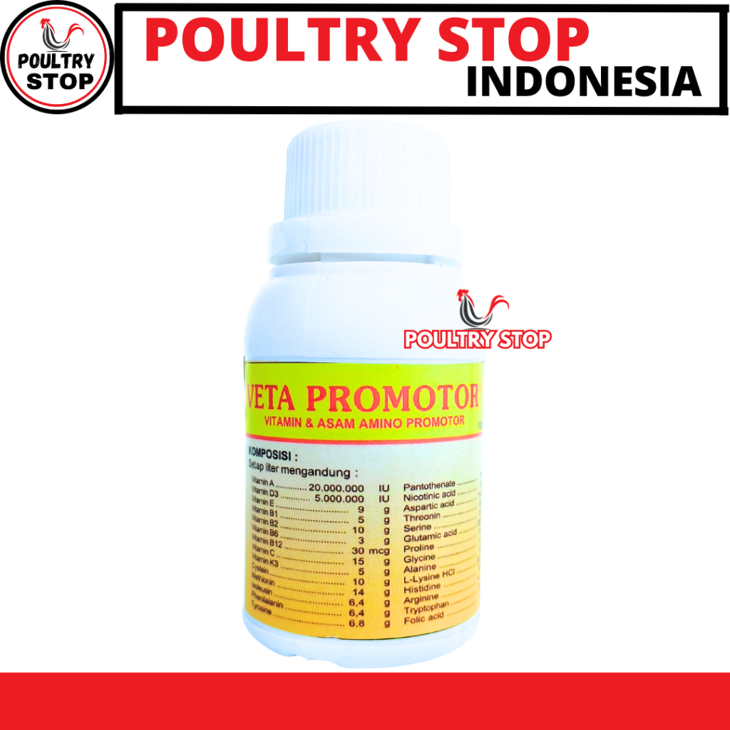 VETA PROMOTOR 100ML Premix Cair Vitamin Asam Amino Pemacu Pertumbuhan Ternak Ayam Sapi Kambing Babi
