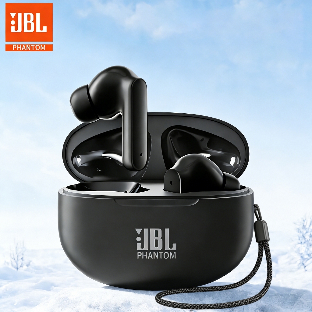 Earbud Nirkabel JBL PHANTOM TWS Asli Earphone Bluetooth untuk Gaming Headset Peredam Bising Hifi Bas