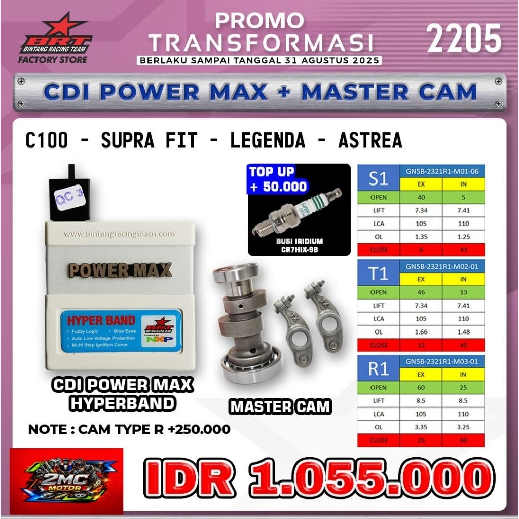 CDI Hyoerband & Master Cam Niken As C100/Supra Fit/Legenda/Astrea BRT - Bintang Racing Team