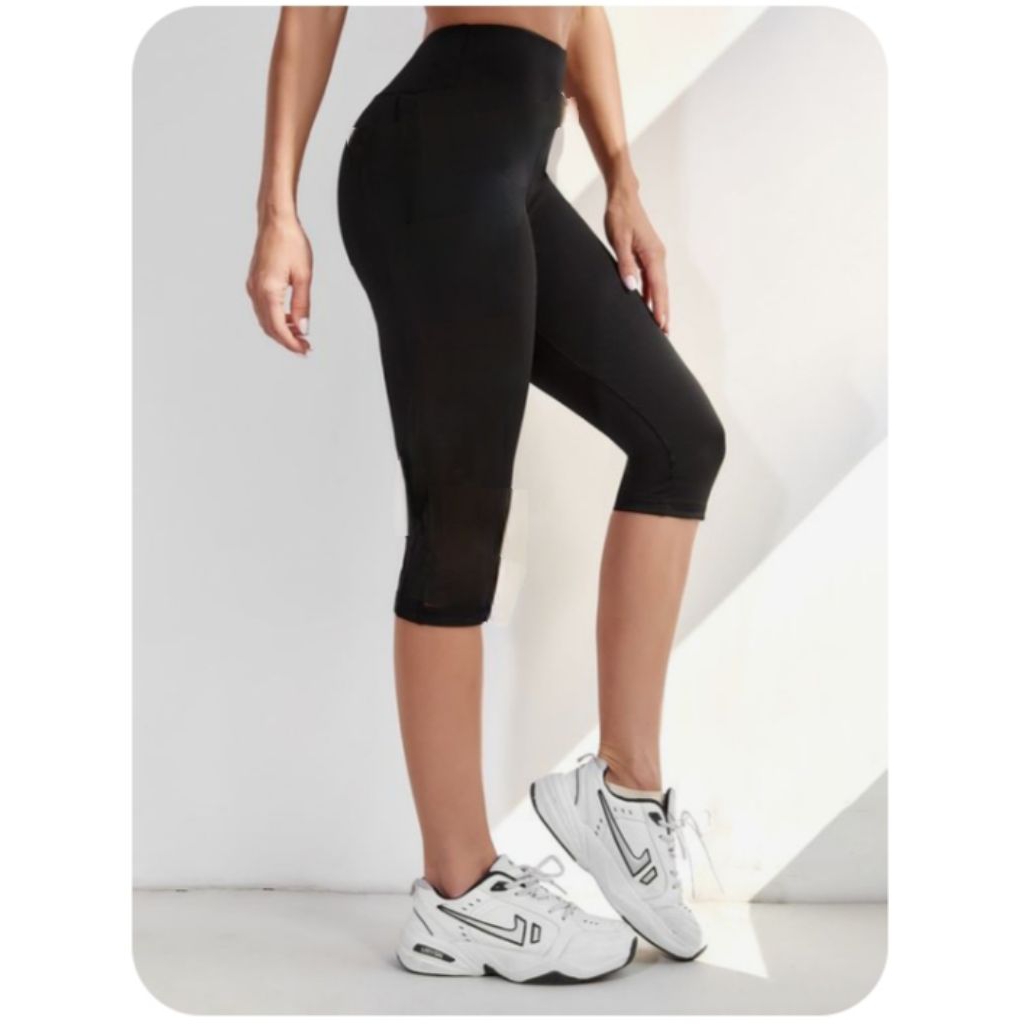Legging Pendek Bawah Lutut Wanita||Leging 3/4