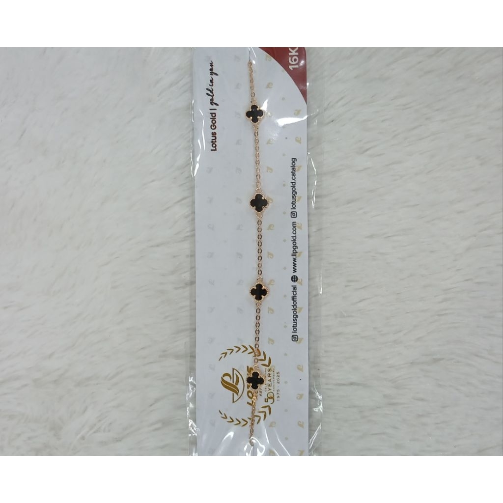 gelang 5bunga hitam kecil New Arrival emas kadar 16k berat 2,49gram