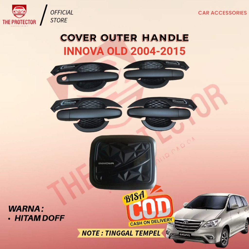 INNOVA OLD Paket Cover Outer Handle Tank HITAM CARBON 2004-2015 Aksesoris Mobil Pegangan Pintu
